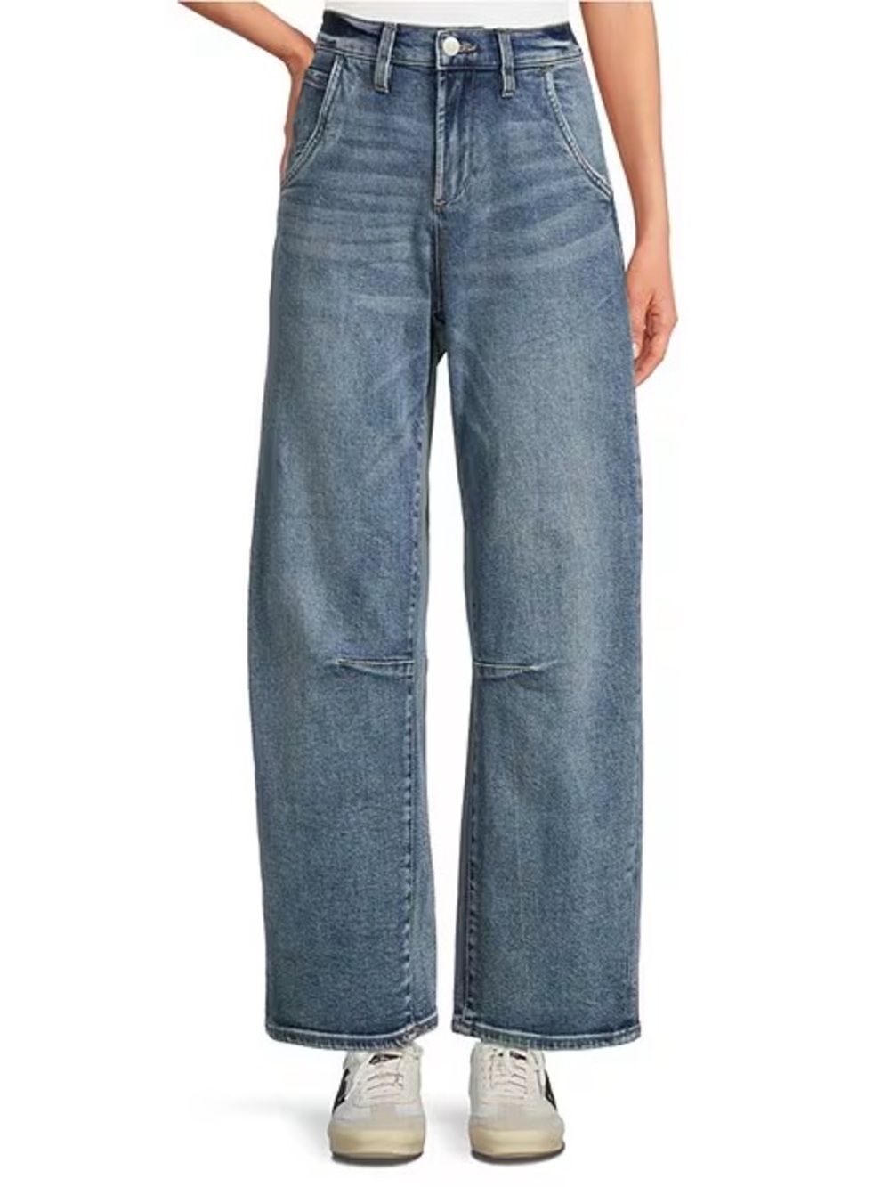 Dear John Women’s Size 30 X 24.5 Lasso Barrel Crop Blue Jean In Western Hue